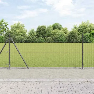 Zdjęcie produktu dla Ogrodzenie z drutu spawanego z betonową podstawą 25 x 1 m Szary