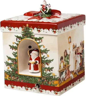 Produktbild von Villeroy & Boch Christmas Toys Geschenkpaket eckig Kinder mit Spieluhr We wish you a merry Christmas 21,5 cm