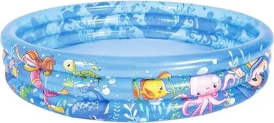 Produktbild von SUN CLUB Kinderbecken Meereswelt mit drei aufblasbaren Ringen 120 cm