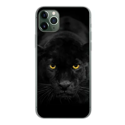 Produktbild von MuchoWow® Handyhülle Schutzhülle Hülle für iPhone 11 Pro Max Leopard - Augen - Schwarz Silikon Softcase Handy Hülle - Schutz