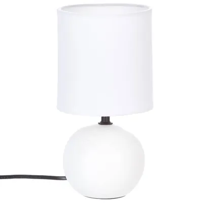 Obrázok produktu pre Biela nočná lampa Boule, dekoratívne osvetlenie s tienidlom a keramickou základňou E14
