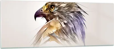 Produktbild von Bilder auf glas - Adler Vogel Feder - 140x50cm - Glasbilder - Wandbilder - Kunstdruck - zum Aufhängen bereit - Wanddekoration aus Glas - Glas Bilder - Wandbild auf Glas - Einteilig - GAB140x50-3936