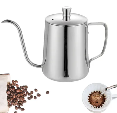 Schwanenhals-Wasserkocher 600 ml Edelstahl Filterkaffeekanne