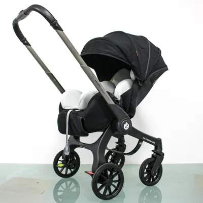 Immagine prodotto di Passeggino - Passeggino da viaggio multifunzione 4-in-1 - Pieghevole - Leggero - Adatto fin dalla nascita - Posizione reclinata elevata - Nero