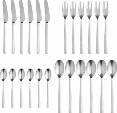 Immagine prodotto di Stelton Chaco Besteckset, 24 Teile, Tafelbesteck, 18/8 Edelstahl, Satin-poliert, C-4-24