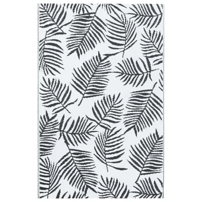 Image de vidaXL Tapis d'extérieur ARAKIL blanc et noir 160x230 cm PP