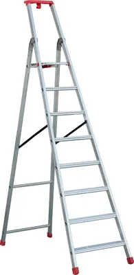 Produktbild von Stehleiter Eurostep Podestleiter PRO Mod. 870 in Alu - Stufenanzahl: 8, Arbeitshöhe: 3,63 m