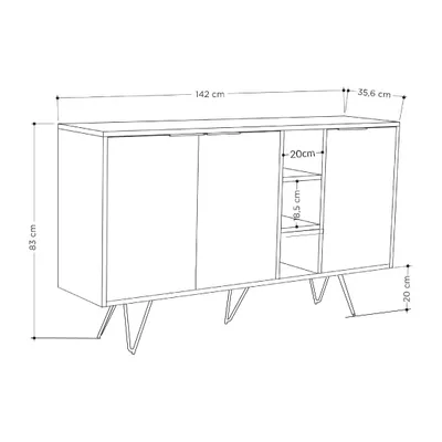 Produktbild von Houseland CLARA 142 cm Eiche natur Kommode