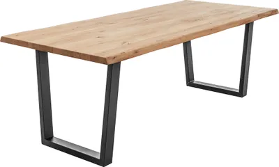Produktbild von Esstisch 220x100cm, Eiche massiv geölt mit Baumkante, NEWBURGH-119