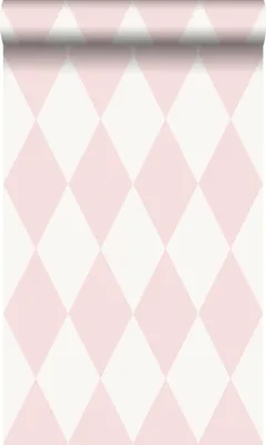 Produktbild von Origin Wallcoverings Tapete Karomuster Rosa und Weiß 53 cm x 10.05 m