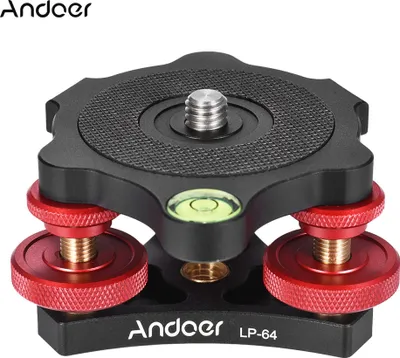 Produktbild von Andoer LP-64 Stativ-Nivellierbasis, dreiraedrige Praezisions-Nivelliermaschine mit Wasserwaage 3/8