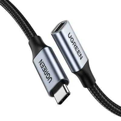 Image de Câble d'extension Ugreen USB Type C (femelle) - USB Type C (mâle) 5A noir (0,5 m)