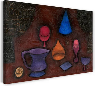 Produktbild von Leinwandbild (80x60cm): Paul Klee - Stillleben (1927), echter Holz-Keilrahmen inkl. Aufhänger, handgefertigt in Deutschland