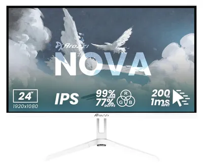 Image de Arozzi Nova 24" Écran Gaming - 1920x1080 - Full HD IPS - 200 Hz - Blanc