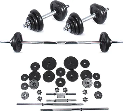 Produktbild von EG STR-128|SPORTINATOR "Machine" 2-in-1 Kurz + Langhantel Set 40 kg mit Koffer