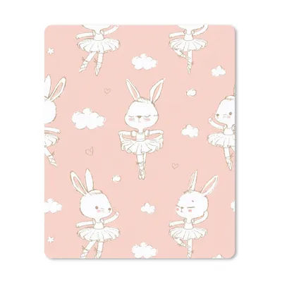 Produktbild von MuchoWow® Mauspad Mousepad Kaninchen - Ballerina - Schnittmuster 30x40 cm - Mousepads - Maus Mat - Pad - Mausunterlage - Mausmatten