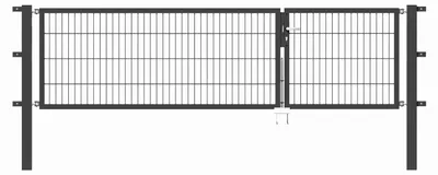 Produktbild von Alberts Doppeltor Flexo mit Zubehör, zum Einbetonieren, anthrazit, Breite 300 cm (100 cm + 200 cm), Höhe 80 cm