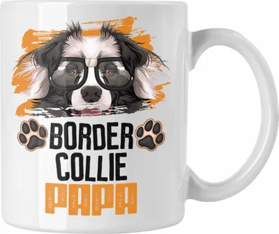 Produktbild von Trendation - Border Collies Papa Besitzer Tasse Geschenk Lustiger Spruch Geschenkidee Border Collies Liebhaber (Weiß)