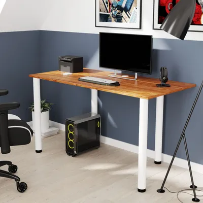 Obrázek produktu pro AKKE Bordó psací stůl s bílými nohami DxŠxV: 90x60x74 cm