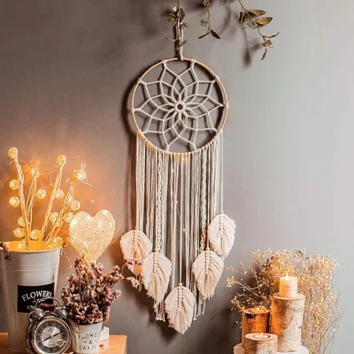 Obrázok produktu pre Macramé Dreamcatcher Tkané perie Veľká nástenná závesná ručne vyrobená Dreamcatcher Boho Tassels Domáce dekorácie Ornament Remeslo Darček
