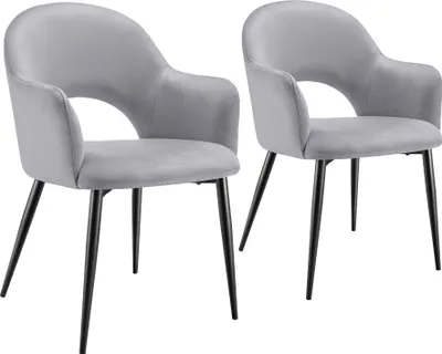 Produktbild von tectake® Armlehnstuhl Sachel in Samtoptik, gepolstert 57 x 61,5 x 87,5 cm