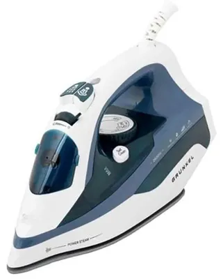 Produktbild von Grunkel PL-2600CE, Trocken- & Dampfbügeleisen, Keramik-Bügelsohle, 1,5 m, 120 g/min, Blau, Weiß, 25 g/min