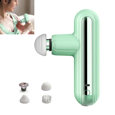 Produktbild von Mini-Massagepistole, tragbare Tiefengewebemassagepistole, kompakt, leise und praktisch für Muskulaturmassage, einfach zu bedienen - Grün