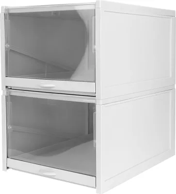 Zdjęcie produktu dla Pudełko na buty PP Szuflada do przechowywania Pojemnik Trwała szafka do domu2szt Duża (33,2 x 25,8 x 18,3cm)