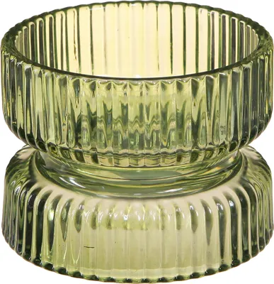 Produktbild von Elegante Teelichthalter aus Glas im geriffelten Design, 4 Stück