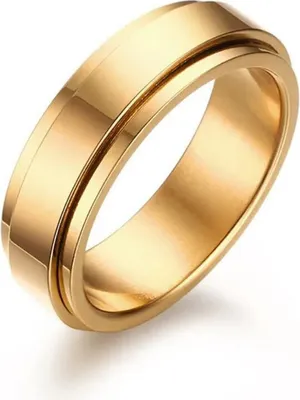 Produktbild von Drehring gold: Spinning Ring aus Edelstahl 56 (17.8 mm Ø)
