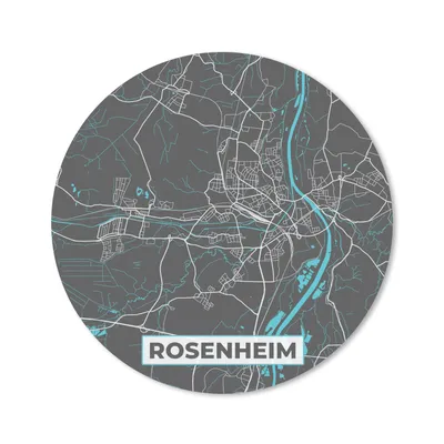 Produktbild von MuchoWow® Mauspad Mousepad Karte - Rosenheim - Blau - Stadtplan - Deutschland 50x50 cm - Mousepads - Maus Mat - Pad - Mausunterlage - Vinyl