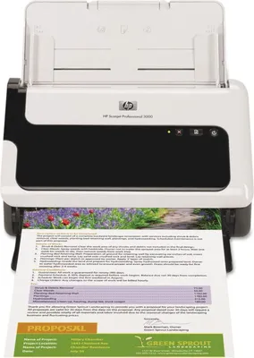 Produktbild von HP Scanjet Pro 3000 s2-Scanner mit Einzelblattzufuhr, 215,9 x 864 mm, 600 x 600 DPI, 48 Bit, 24 Bit, 20 Seiten pro Minute, 20 Seiten pro Minute