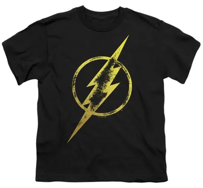 Imagen del producto de Camiseta para niños de la Liga de la Justicia, diseño "Eroded Bolt", modelo TV36583 (talla 152-158), color