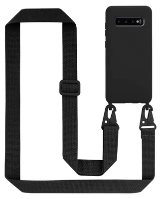 Obrázok produktu pre Cadorabo ochranné puzdro pre Samsung Galaxy S10 PLUS kryt v čiernej farbe Puzdro na mobilný telefón s reťazou s nastaviteľnou dĺžkou remienka