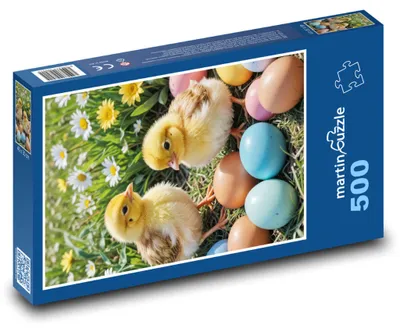 Obrázok produktu pre Puzzle 500 Kuriatka s veľkonočnými vajíčkami - martinpuzzle