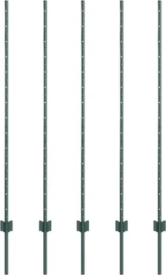 Obrázok produktu pre vidaXL Plotový stĺpik 5 ks zelený 140 cm oceľ