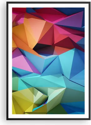 Produktbild von Gerahmtes Poster - Schwarzer Rahmen - Formen futuristisch geometrisch - 70x100 cm - Wand Bild - Wanddeko - Wandbilder - Wandposter - Bilderrahmen - Bilder - Kunstdruck - Wandbild - P2BPA70x100-3027