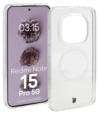 Produktbild von Handyhülle mit Magnetring für Xiaomi Redmi Note 15 Pro 5G, Bizon Case CrystalO, Transparent
