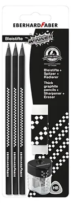 Image de EBERHARD FABER 510196 EBERHARD FABER Set de crayons WINNER, HB, noir, 5 pièces