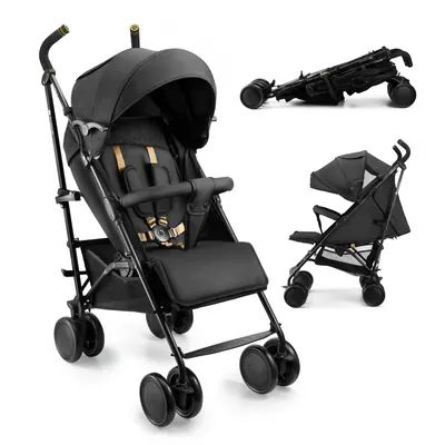 Immagine prodotto di Passeggino Kinderkraft SIESTA 2, leggero (7,9 kg), fino a 22 kg, pieghevole, schienale regolabile, cintura a 5 punti, finestra peekaboo, nero