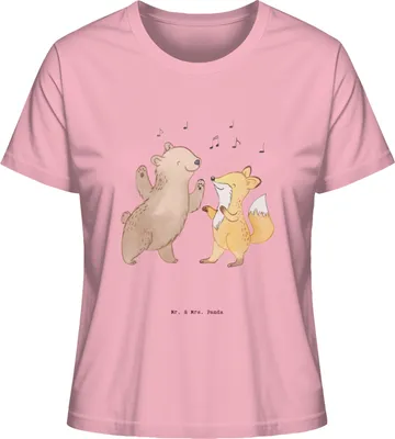 Produktbild von Mr. & Mrs. Panda Basic T-Shirt Damen Hase Tanzen Größe XL - Baumwolle Pink - Geschenk, Tanzschule, Oberteil, gehen, Sommershirt, Tanzkurs, Shirt