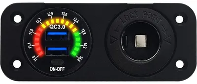 Produktbild von ProRide USB-Autolader 2 Ports QC3.0 18W Voltmeter 12-24V-Stecker 12-24V