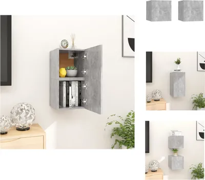 Produktbild von vidaXL TV-Wandschränke 2 Stk. Betongrau 30,5x30x30 cm -  TV-Möbel