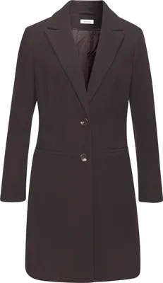 A studio shot of a brown women's coat.