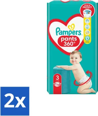 Produktbild von Pampers – Windelhosen – Hosen Größe 3 – 56 Windeln - Vorteilspack - 2 Stücke