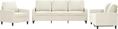 Produktbild von VidaXL 3201484, Cremefarben, Schaum, Metall, Polyester, Polywood, Textil, 198 cm, 77 cm, 80 cm