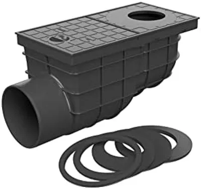 Produktbild von PolkaHome® Regenwasserablauf Spüle – 30 cm, Polypropylen, Schwarz, selbstreinigend