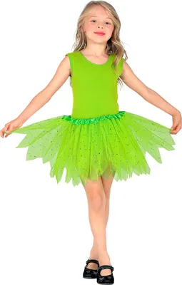 Produktbild von Glitzer Tütü Petticoat für Kinder | 30cm Farbe: Grün