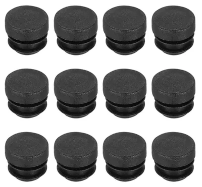 Obrázek produktu pro 12 kusů černých plastových koncových krytek o průměru 3/4 palce (19 mm) pro nábytek