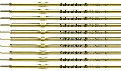 Zdjęcie produktu dla 10x Schneider SN7519 biros wkład 75 nieusuwalny M srebrny